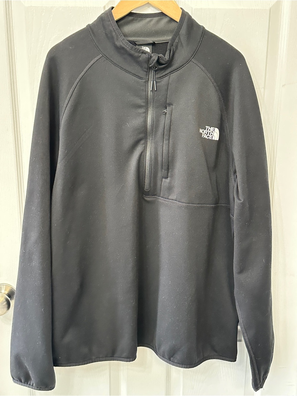 The North Face Black Fleece Pullover with Chest Tag